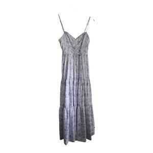 Audrey Parks NWT Maxi Dress M Sweetheart Lace-Up Bodice Floral Tiered Lavender